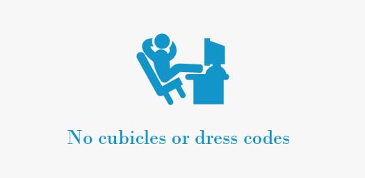 No cubicles or dress codes